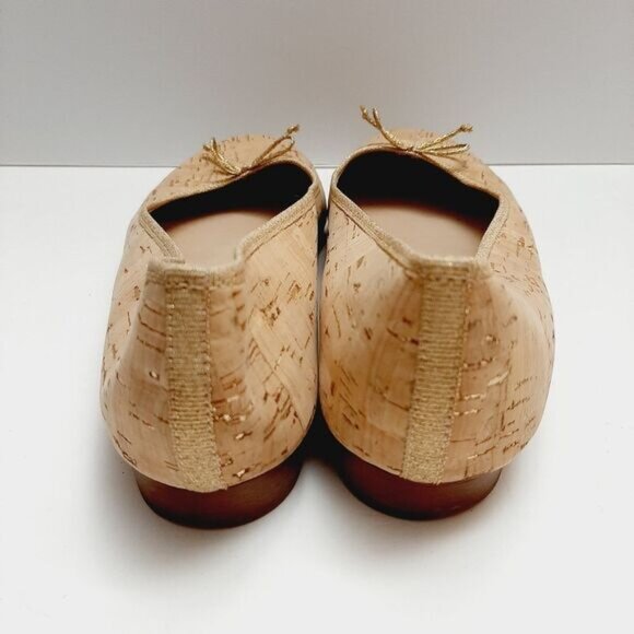 J. CREW | Italy Kiki Cork Leather Lined Round Toe Ballet Flats Shoe Natural 7.5 - Picture 11 of 16